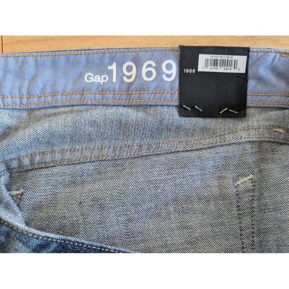 Gap 1969 Jeans Women's Size 33/16 40x32 Y2K Real Straight Mid Rise Slim Long NEW - Picture 7 of 9